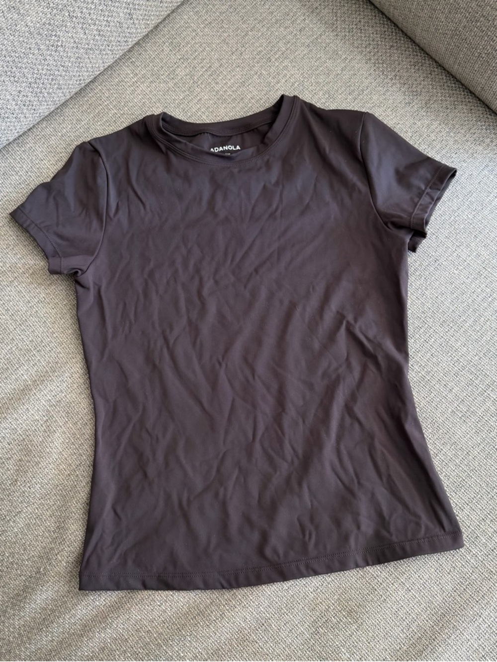 NWOT Adanola Ultimate Short Sleeve Top in Coffee Bean
